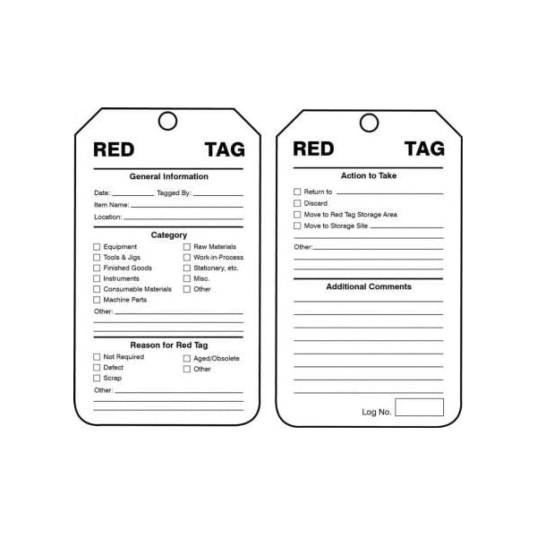 Accuform ISO RED TAG, 5.75in x 3.25in, RP-Plastic, 5PK MMT110PTM - main